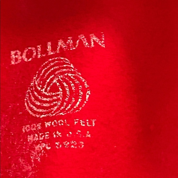 GEO W BOLLMAN RED 100% WOOL FELT VINTAGE  HAT  MADE IN USA main image 4